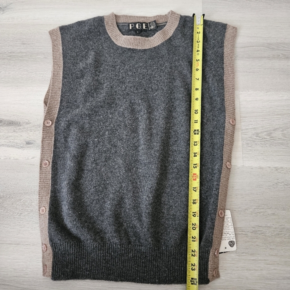 NWT Knit Wool VEST 100% Lambs Wool Vintage 80's Neutral Grandpa Grandma Academia - Picture 10 of 12